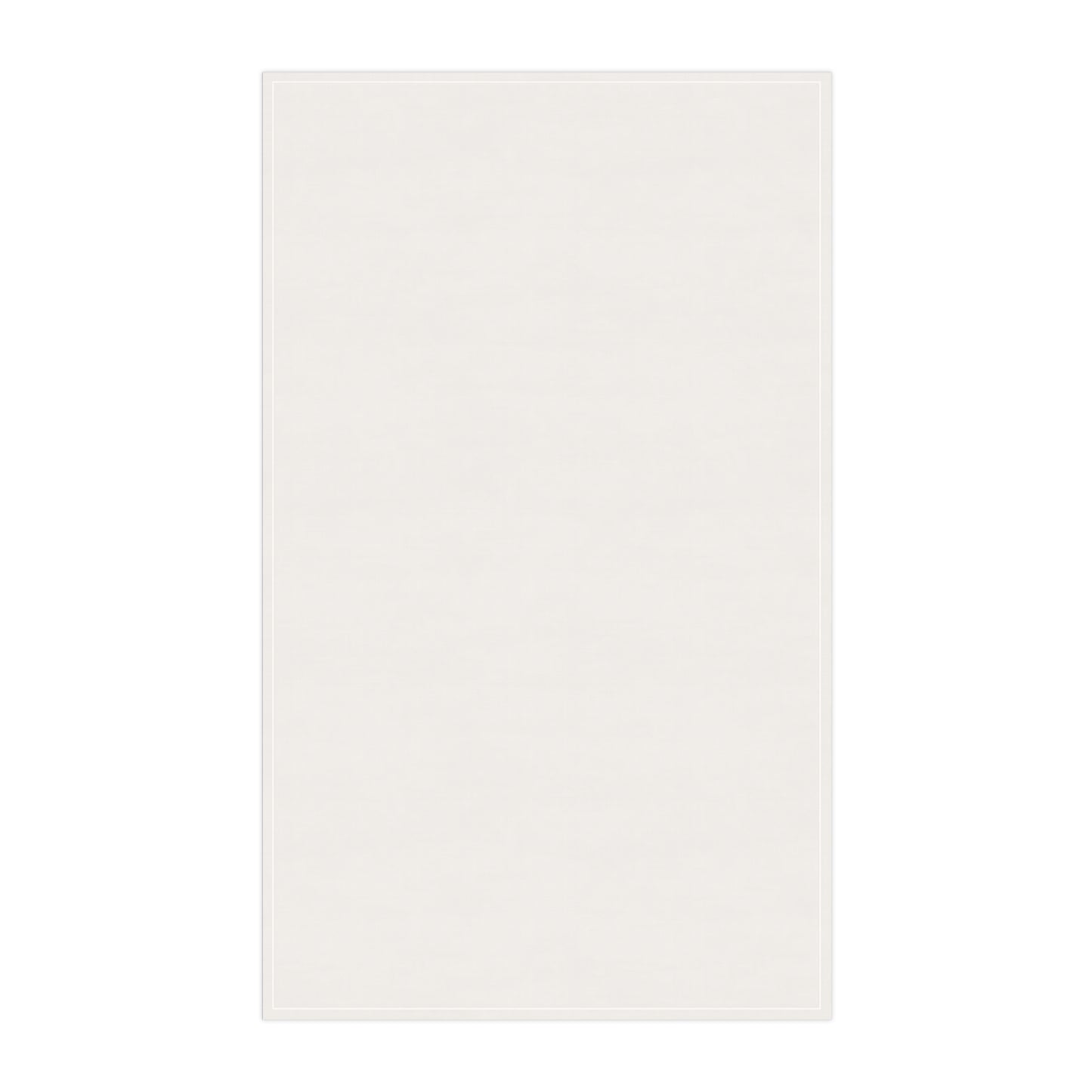 A rectangular white kitchen tea towel by The Purposeful Pantry, featuring a subtle border pattern and classic design, named "Because I Can, That's Why.