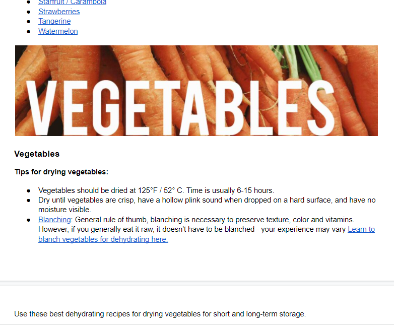 A screen shot of an email with The Purposeful Pantry's Best Dehydrating Recipes Guide on it.