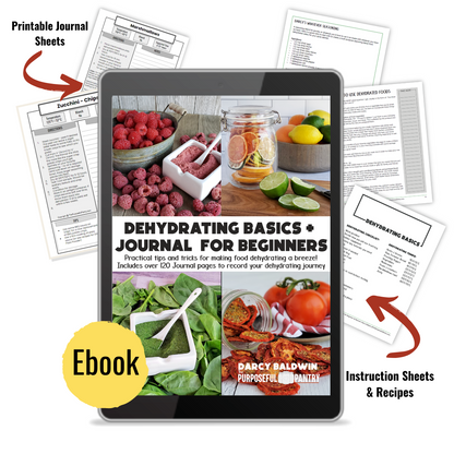 The Purposeful Pantry's Beginners Dehydrating Toolbox Bundle & journal for beginners.