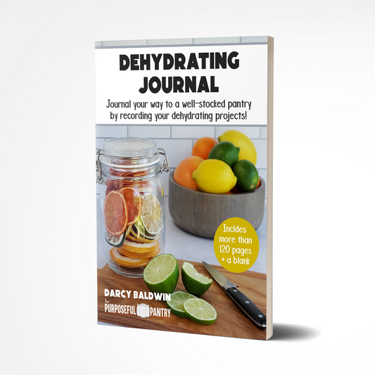 The Purposeful Pantry Dehydrating Journal Paperback book cover.