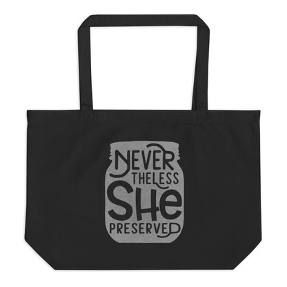 Nevertheless, she preserved The Purposeful Pantry large organic tote bag.